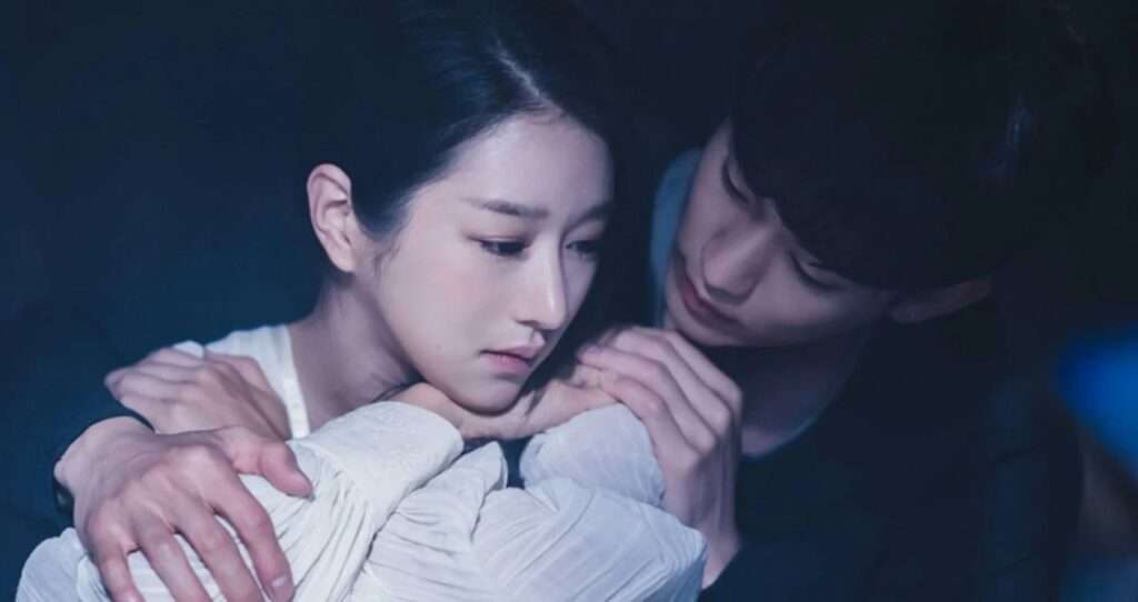 Emotional couple in tender embrace