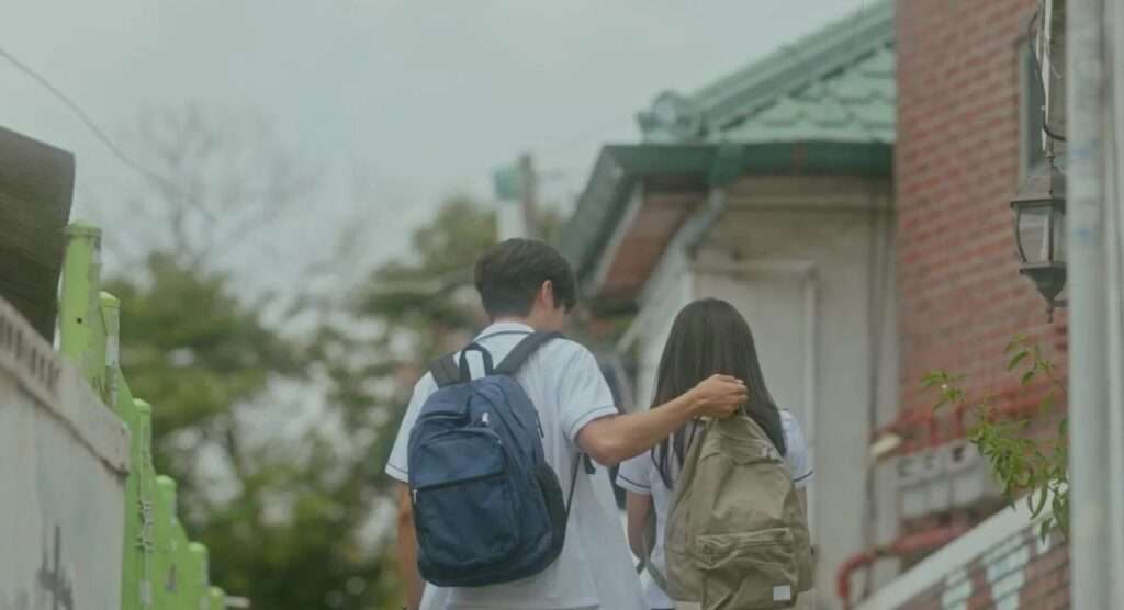 Students walking together after school.