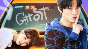 Promotional image for The Delivery Man with two characters in front of a taxi. The male character gestures "shh" while the female character lies on the ground, hinting at a mysterious storyline. This ties into a The Delivery Man full review.