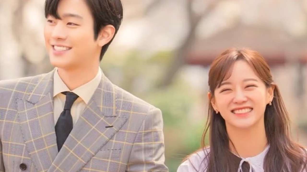 A young man and woman smile and laugh together, featured in the Most-Streamed KDrama Soundtracks from the drama Business Proposal.