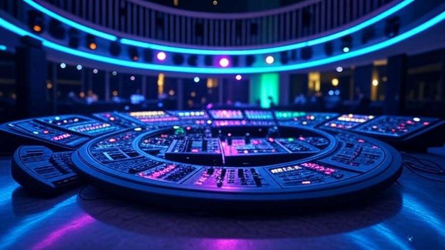 State-of-the-art sound and lighting setup inside Seoul Olympic Hall