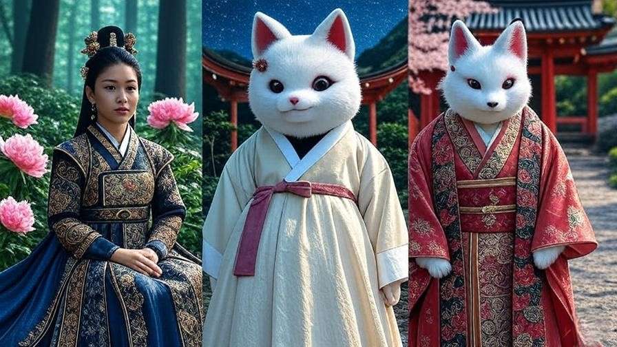 Comparison of gumiho, kitsune, and huli jing in their cultural settings
