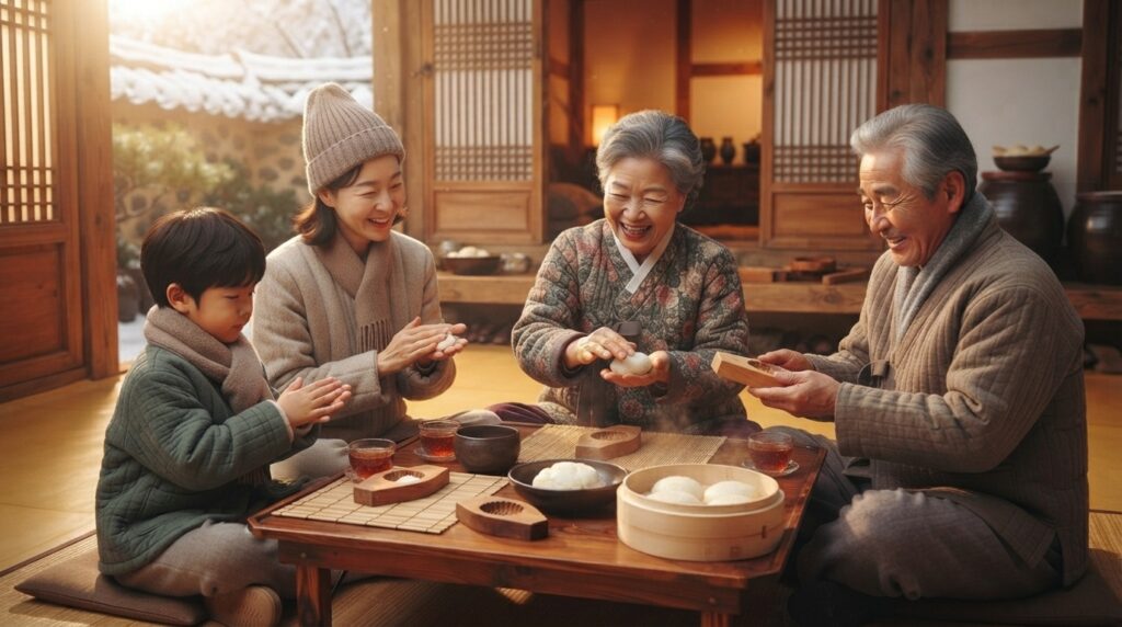 Cultural workshop where visitors learn to make traditional Korean foods