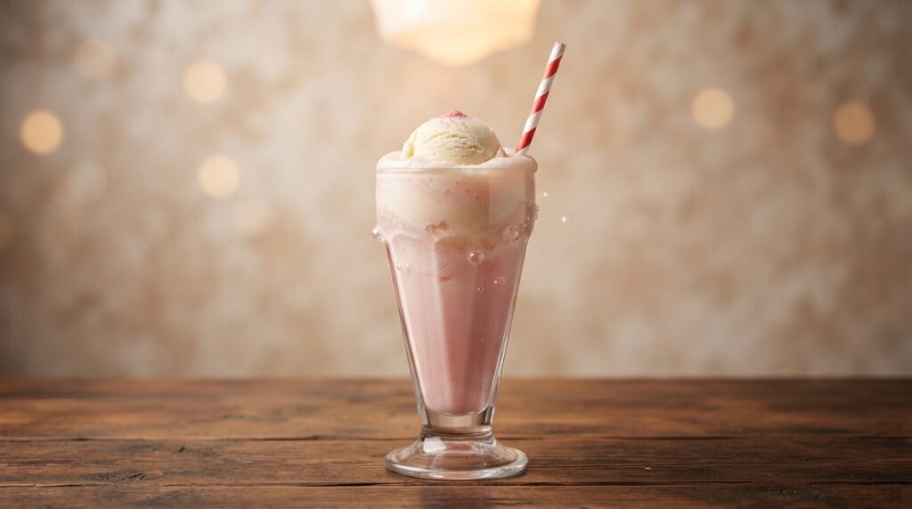 Creamy Korean soda ice cream float dessert