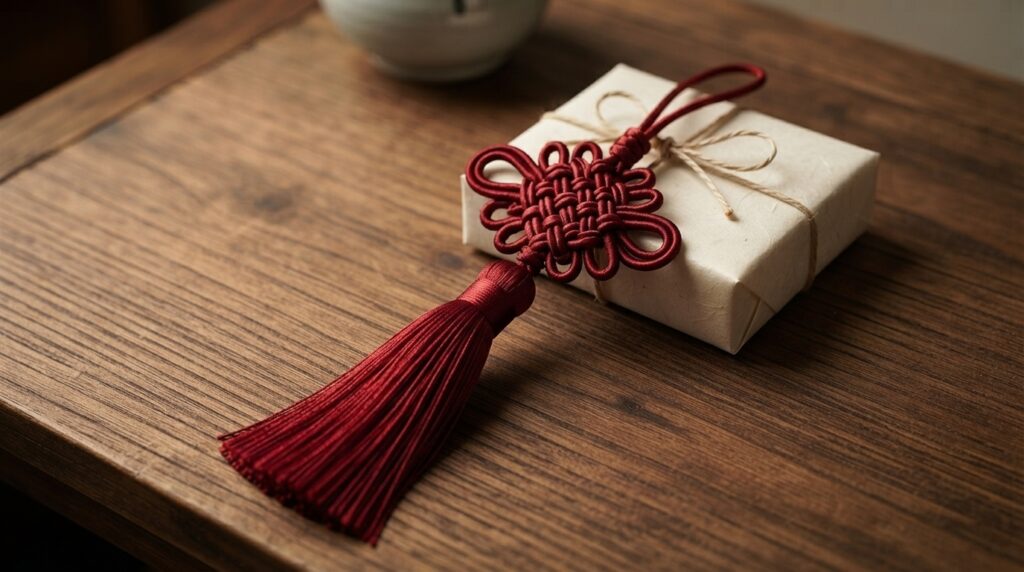 Good luck maedeup knot with tassel, traditional Korean gift