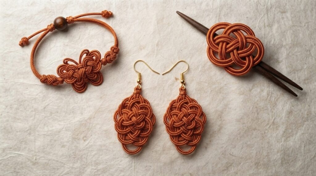 Bracelet, earrings, and hairpin accessories