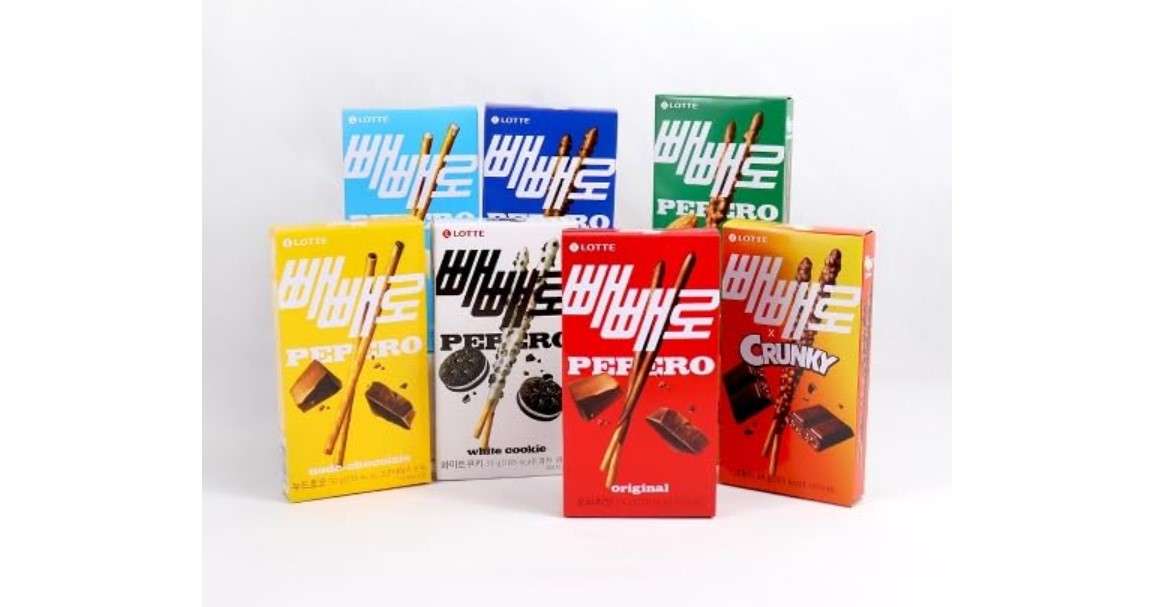 lOTTE Pepero Original Choco Cookies, Almond, Choco-Filled, White Choco, Snowy Almond, Crunchy (Total 7 packs) 