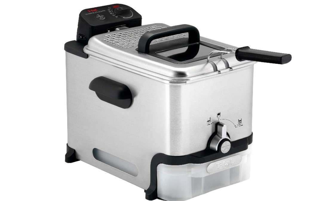 T-fal 3.5L Stainless Steel Deep Fryer with Basket, 1700W Electric Deep Fryer with Basket and Lid, Oil Filtration, Temp Control, Digital Timer, Dishwasher Safe Parts 