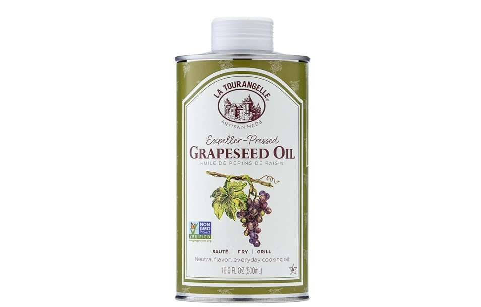 La Tourangelle, Expeller-Pressed Grapeseed Oil, High Heat Neutral Cooking Oil, Cast Iron Seasoning, Also Great for Skin, Hair, and DIY Beauty Recipes, 16.9 fl oz 