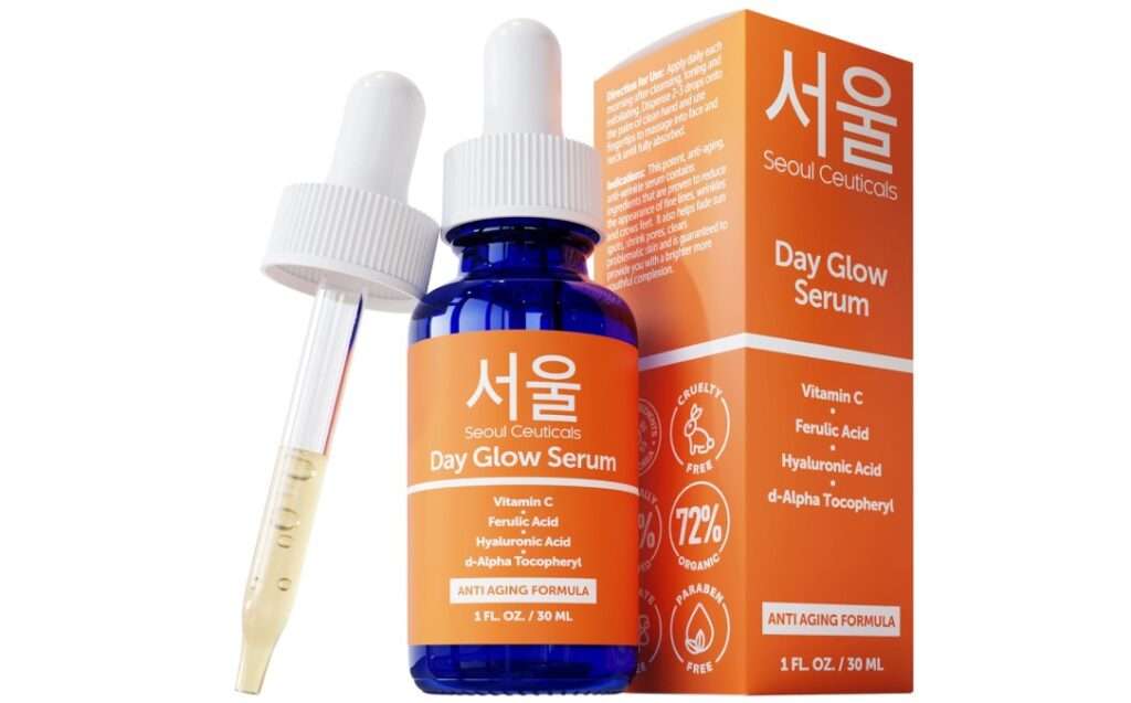 SeoulCeuticals Korean Skin Care 20% Vitamin C Hyaluronic Acid Serum + CE Ferulic Acid - Potent Anti Aging, Anti Wrinkle Korean Beauty 1oz