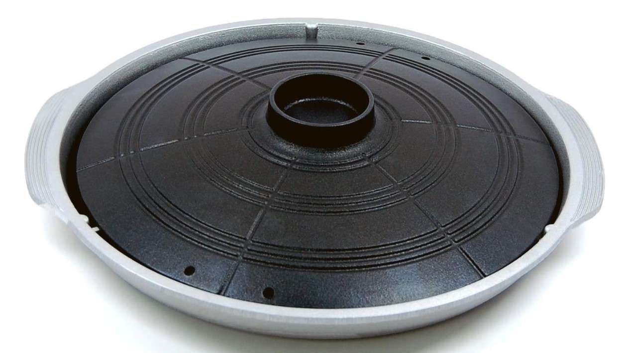 COOKKING - Korean Traditional BBQ Grill Pan, Cauldron Lid Shape - Stovetop Nonstick Indoor/Outdoor Smokeless BBQ Cast Aluminum Grill Pan, Made in Korea
