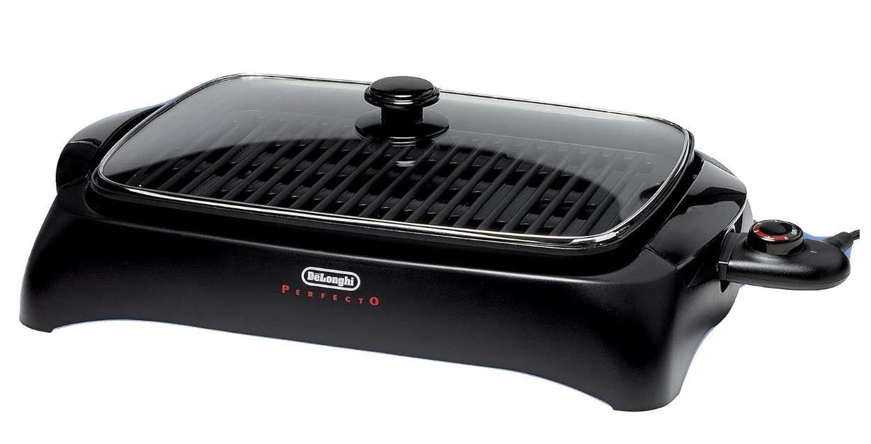 De'Longhi Perfecto Indoor Grill with Lid, Black
