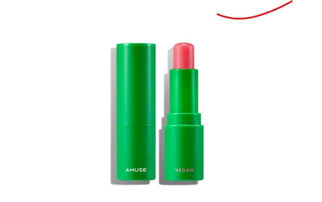 AMUSE Vegan Green Lip balm, AMUSE, Genuine Product, Korean Cosmetic, Skincare, Lip Balm, Vegan (02 ROSE)
