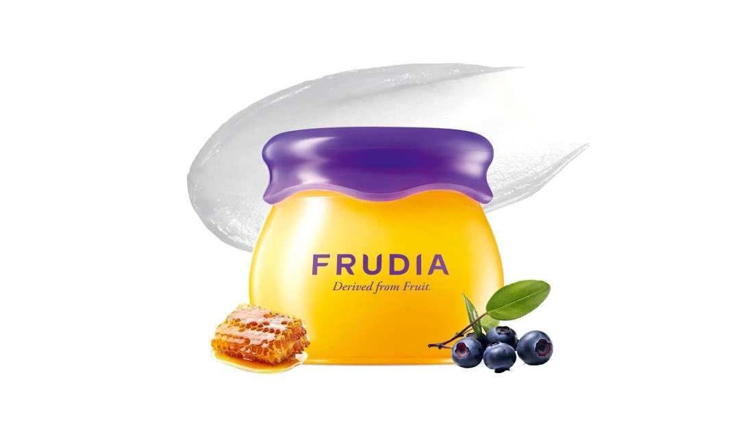 FRUDIA Blueberry Honey Lip Balm, Exfoliating & Moisturizing Dewy Korean Lip Balm for Dry Lips made with Jeju Blueberry & Honey Extracts for Soft, Plump Lips (0.33 fl oz)
