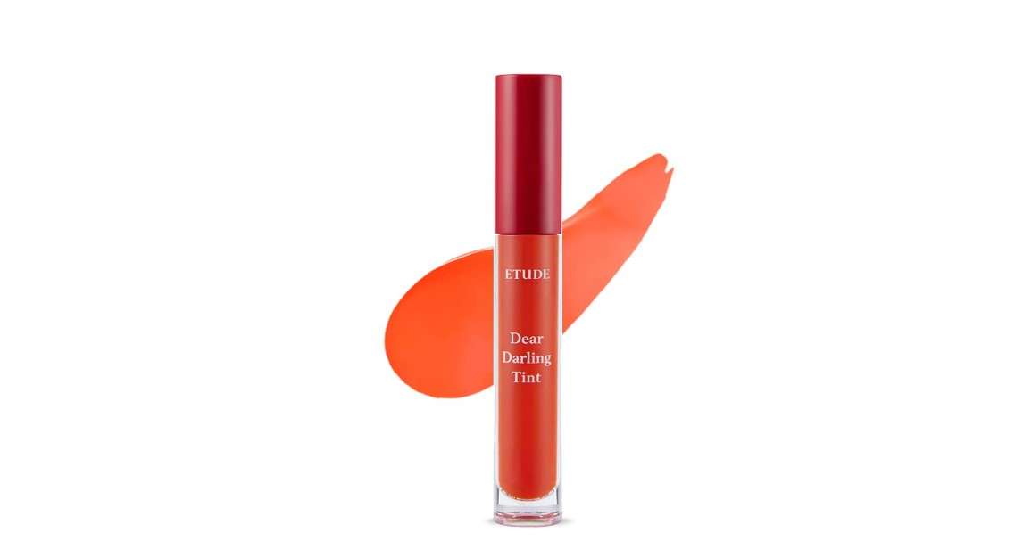 ETUDE Dear Darling Water Gel Tint (#OR201 Kumquat Red) (21AD) | Long-lasting Effect up with Fruity, Juicy, Moist, and Vivid coloring
