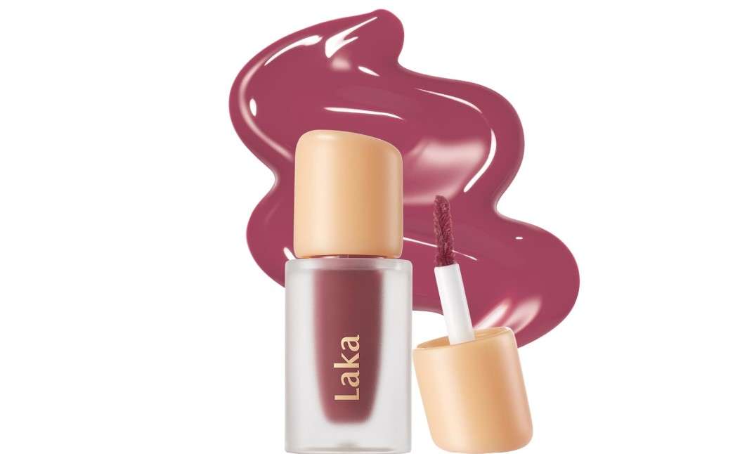 Laka Fruity Glam Lip Tint Mini, Glowing Lip Stain with Wide Color Spectrum, Hydrating & Lightweight Texture, Long-Lasting Bold Stain, Non-Sticky, Vegan, K-Beauty​ (102 Dewy)
