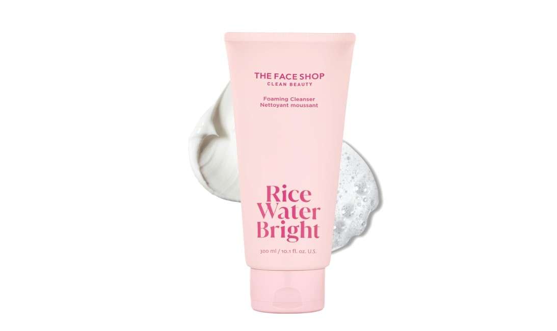 The Face Shop Rice Water Bright Foaming Facial Cleanser with Ceramide, Gentle Face Wash for Hydrating & Moisturizing, Vegan Face Cleanser, Makeup Remover, Korean Skin Care for All Skin Types, 300ml
