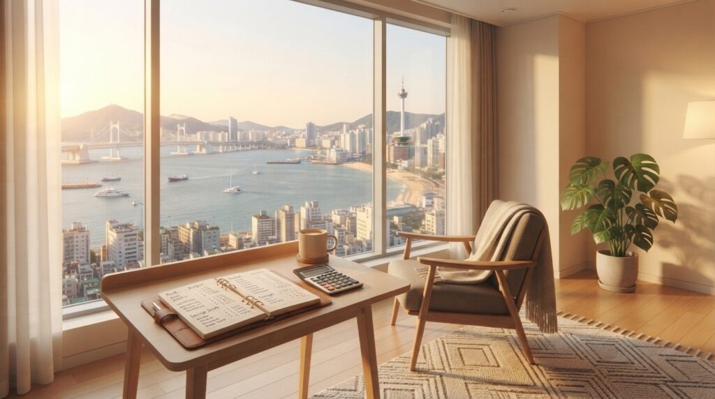 Seoul apartment interior illustrating living costs and budget planning