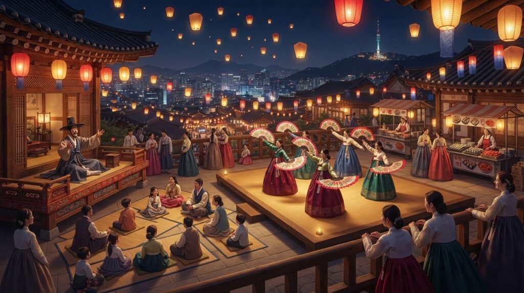 Korean festival storytelling event celebrating folktales like the Korean Cinderella