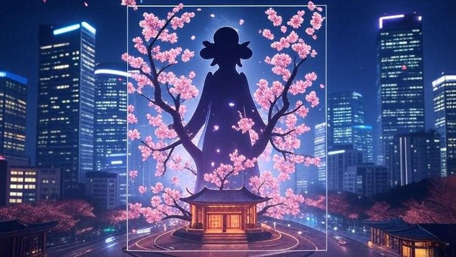 Futuristic gumiho silhouette in Seoul with webtoon and technology, reflecting global pop culture