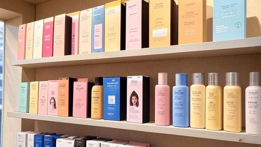 Korean hair tint products Mise en Scène and Etude House on a trendy Seoul store shelf