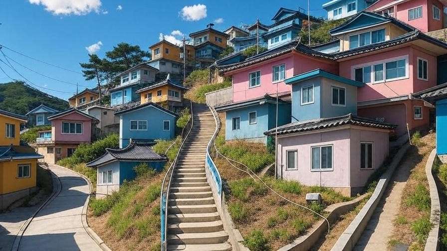 Colorful Gamcheon Culture Village in Busan, ideal photography spot in Korea 2024.