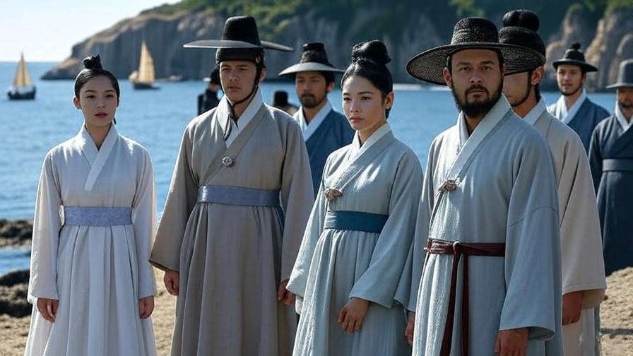 Historical reenactment on Dagelet Island with Joseon Dynasty attire
