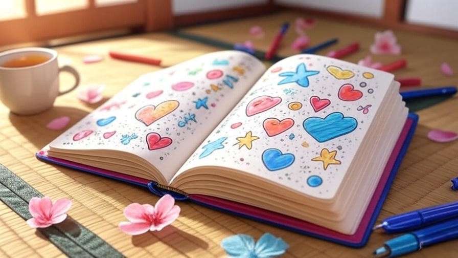 K-drama themed bullet journal setup using Monami pens for creative writing and doodling, Korean stationery inspiration