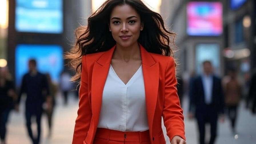 Woman walking confidently away from media pressure, symbolizing self-love lessons.