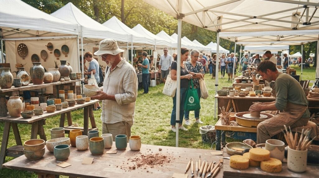 Vibrant Icheon Ceramic Festival with pottery displays