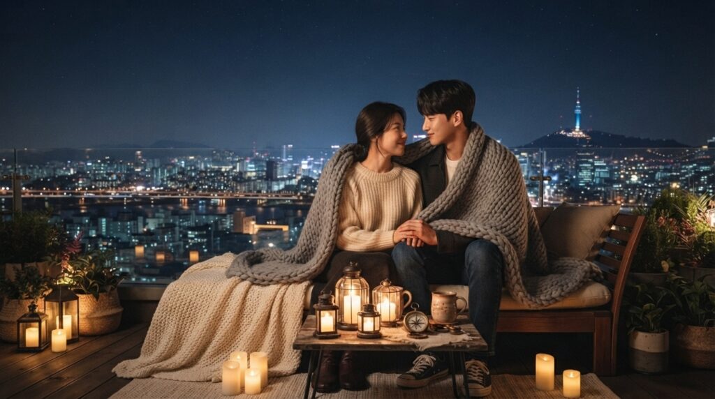 Couple under a starry sky symbolizing paradise found in companionship