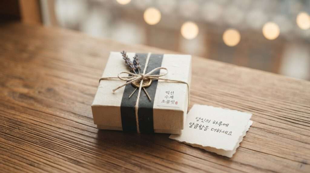 Handmade chocolate gift box for Korean Valentine's Day tradition