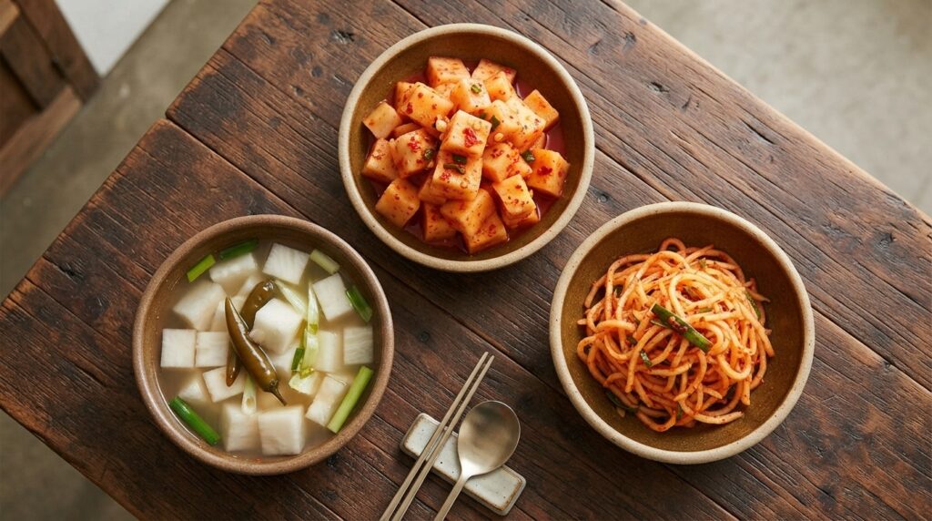 Traditional Korean dishes made with home-grown radish