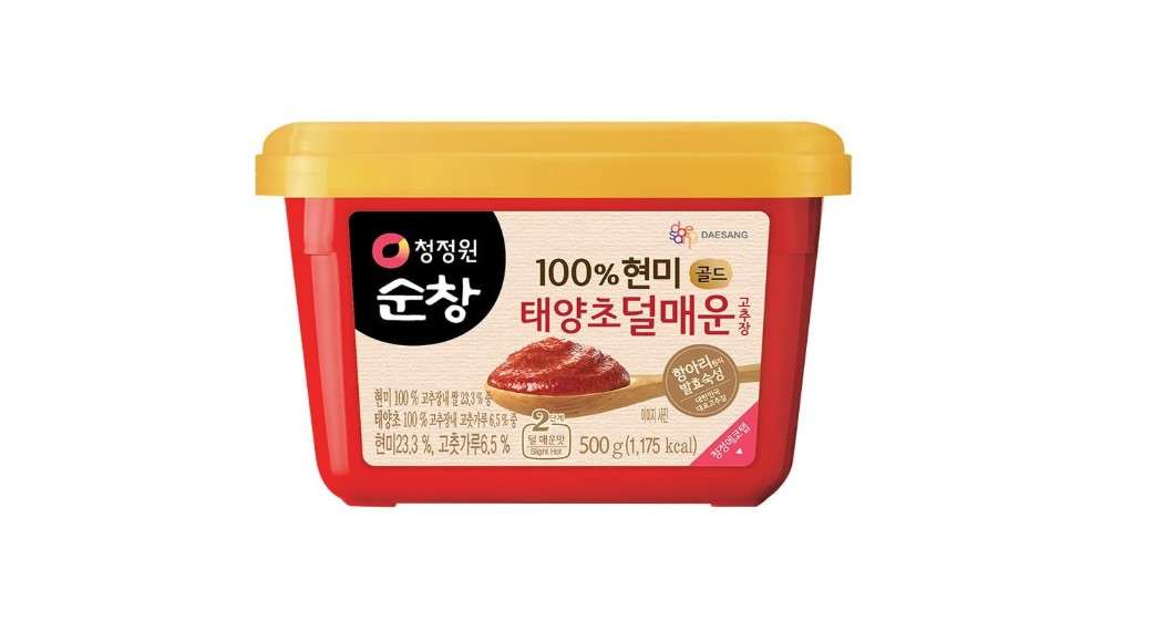 Chung Jung One O'Food Medium Gochujang 1.1lb, Korean Red Chili Pepper Paste, Spicy, Sweet and Savory Sauce, Traditional Fermented Condiment, 100% Brown Rice, No Corn Syrup