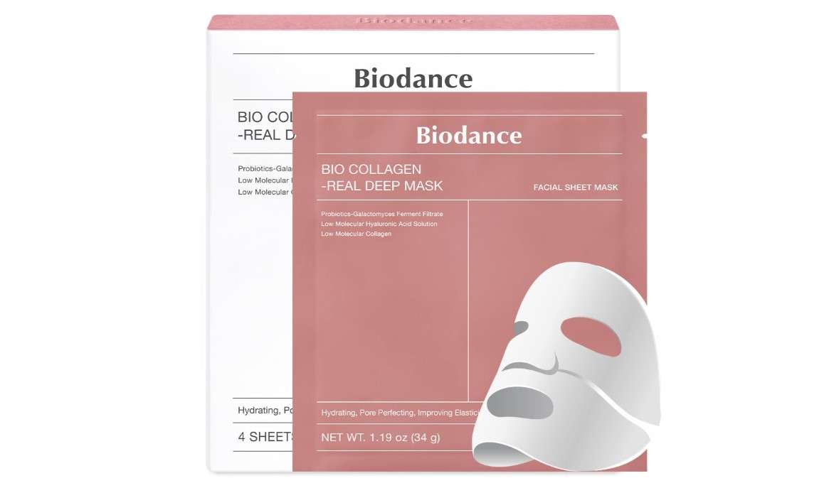 BIODANCE Bio-Collagen Real Deep Mask, Hydrating Overnight Hydrogel Mask, Pore Minimizing, Elasticity Improvement, Korean Skincare | 1.19oz(34g) x 4ea 