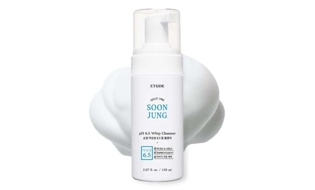 ETUDE Soonjung pH 6.5 Whip Cleanser, Face Wash for Sensitive Skin, Soft Bubble, Hypoallergenic Cleansing, Low pH Level, Fragrance-Free, Panthenol, Madecassoside, Korean Skin Care, Beauty (5.07 Fl Oz)

