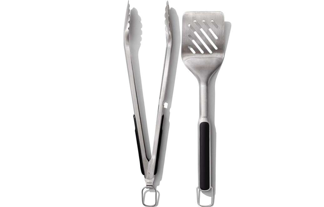 OXO Good Grips Grilling Tools, Tongs and Turner Set, Black

