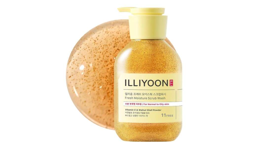 ILLIYOON Fresh Moisture Body Scrub Wash 400ml(13.53 Fl Oz) Vitamin C, walnut shell and soft grape seed powder, Exfoliating Scrub for Silky Smooth Skin
