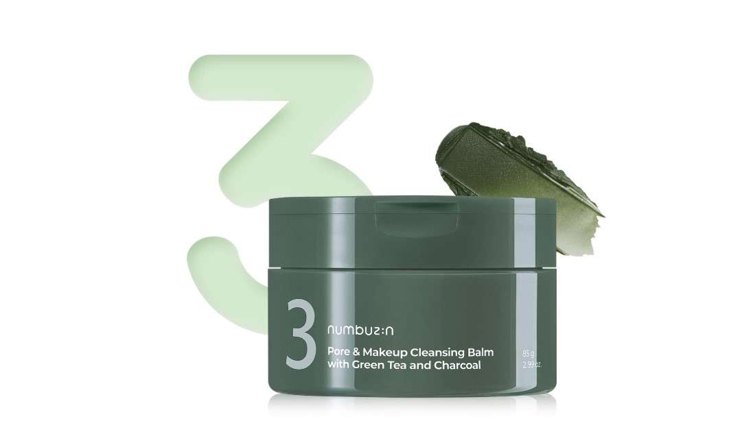 numbuzin No.3 Pore & Makeup Cleansing Balm with Green Tea and Charcoal | Quick & Easy Cleansing, Reduces Blackheads, No Fragrance, 2.99 oz
