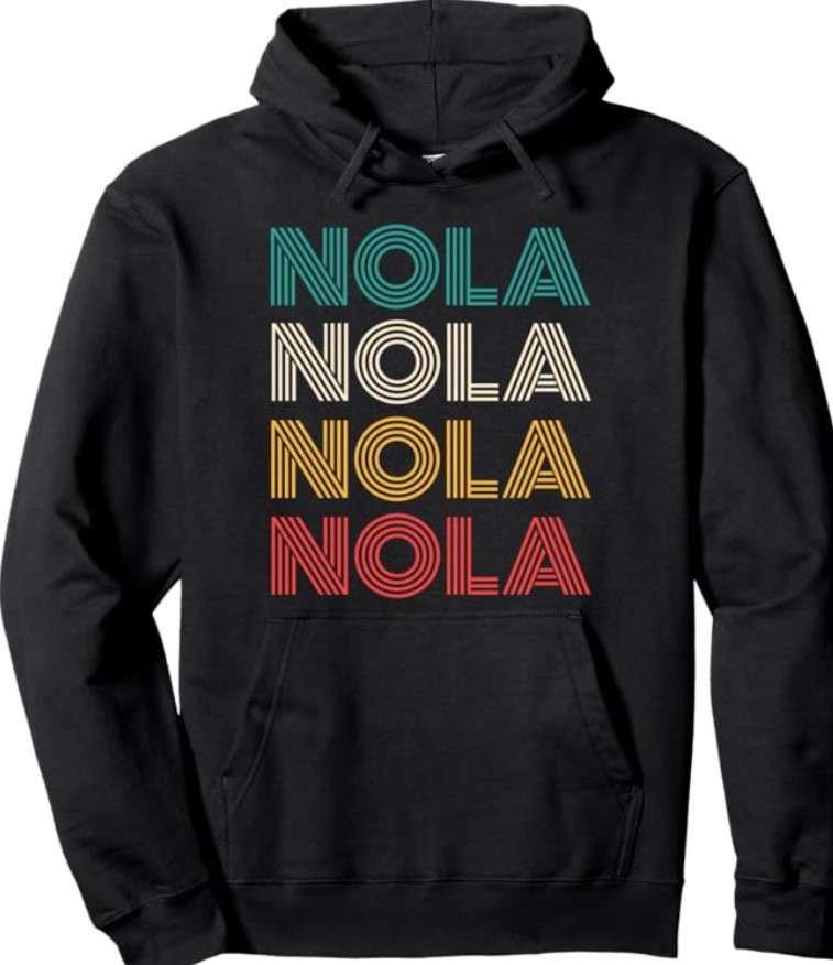 Nola New Orleans Retro Mardi Gras Pullover Hoodie