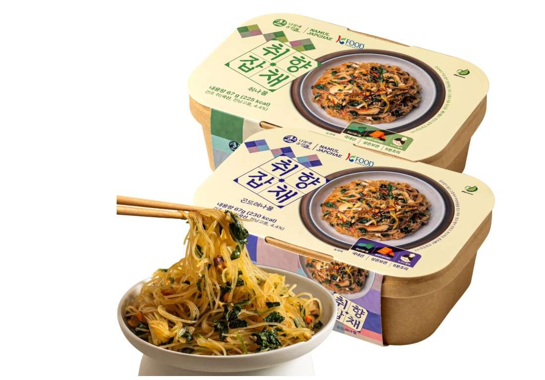 Korean Food Vegan Japchae Noodle Kit – Mixed 2 Pack Set (Chwinamul & Gondre) – Korean-Style Plant-Based Glass Noodles, Instant Meal (2 x 2.36 oz / 67g)