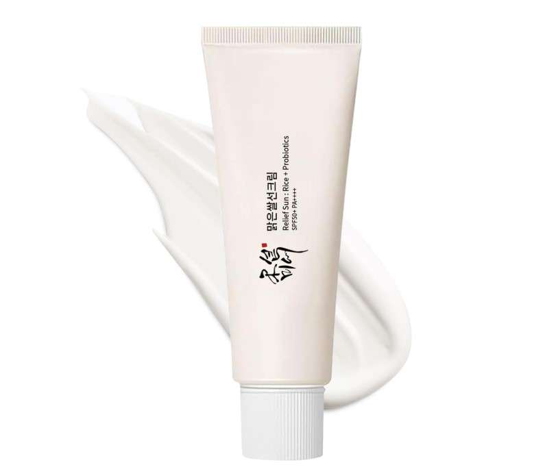 Relief Sun Organic sunscreen SPF50++++PA++++ Rice and Probiotics | Korean Skin Care Solution for All Skin Types | Nourishing Skin Protection and UV Defense
