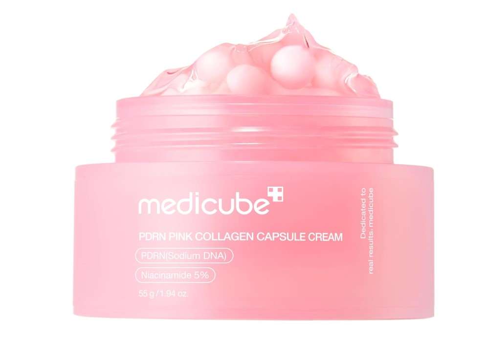 medicube Salmon DNA PDRN Pink Collagen Capsule Cream, Face Moisturizer | Lightweight Moisturizing Cream | PDRN, Niacinamide for Uneven Skin Tone, Glow hydration | Korean Skin Care 1.94 oz 