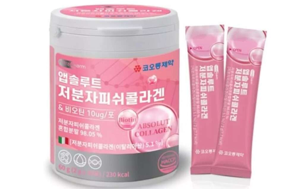 Absolute Vitamin Anti-Aging Biotin Low Molecular Fish Collagen Mixed Powder 60g (2g X 30 Sticks) 240 Kcal. Made in Korea
