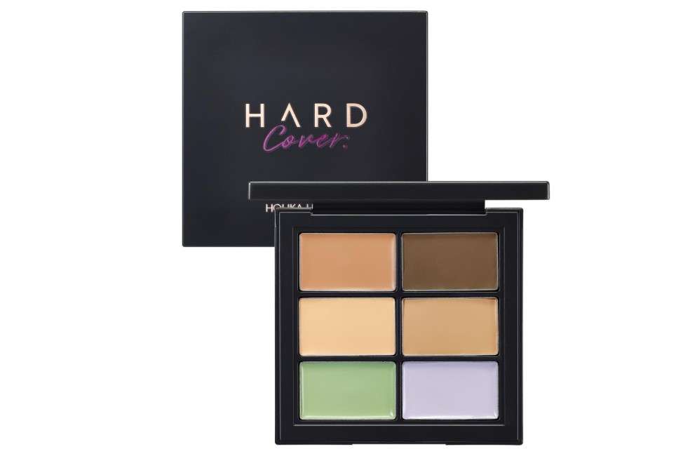 Holika Holika Hard Cover Complete Conceal Palette - Tone Correcting & Blemish Coverage for Oily & Combination Skin - Slim Fit, Silky & Velvet Finish with Sebum Control Powder - Paraben Free

