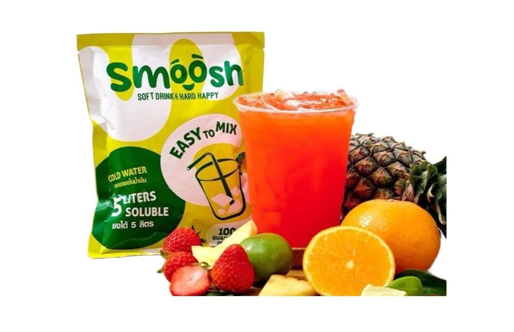 สมูซ Instant Fruit Punch Powder Mix - Makes 5 Liters - Tropical & Refreshing Drink 350g 
