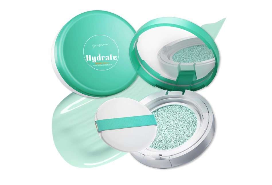 Moisture Sun Cushion, Korean Facial Tinted Sunscreen Primer Isolation Cushion, SPF60, Face Makeup Primer for Oil Control & Concealer Skin Tone Correcting, Lightweight & Long-Lasting Natural Finish 