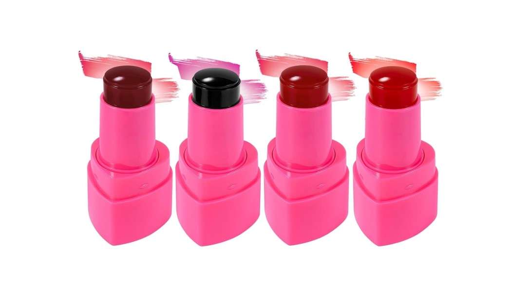 4 Colors Cooling Water Jelly Tint/Blush,Chill (Poppy Pink+Coral+Berry+Red) Multi-Use Cheek and Lip Gloss Makeup,Creates A Moist Watercolor Effect-1,000+ Swipes Per Stick Vivid Color
