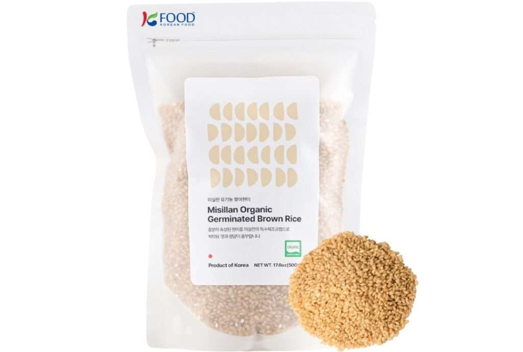 Korean Food Misillan Organic Germinated Brown Rice, Rich with Fiber & Minerals, Product of Korea 1.1lbs (500g) (유기농 발아현미)
