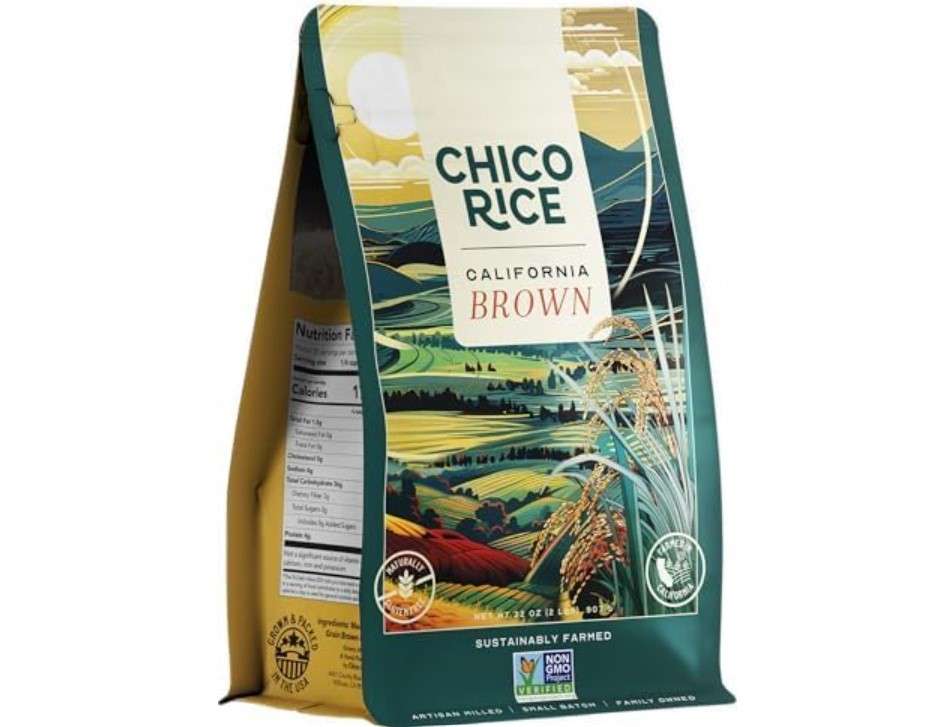 Chico Rice Brown Milled California Japonica Rice | Freshly Milled, Non-GMO, Gluten-Free, Calrose | Bold Flavor, High Fiber, Vegan | Perfect for Risottos, Bibimbap, Stir-Fries, Soups, Grain Bowls - 32 oz. (2 Pack)
